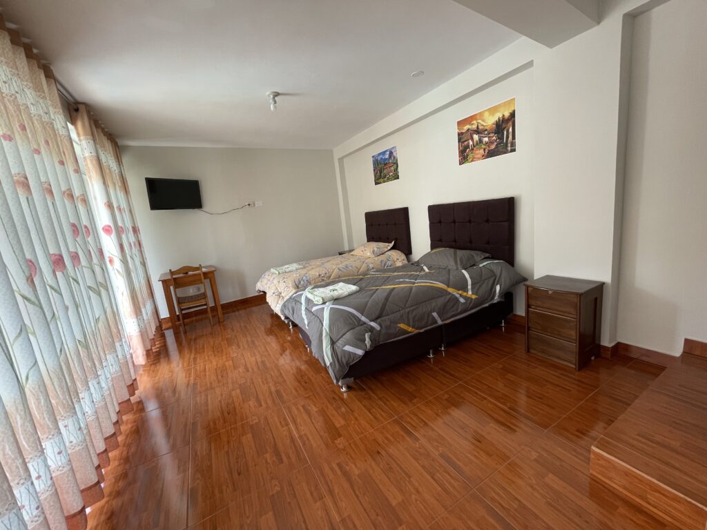 Habitacion triple de la casa de campo en el valle sagrado de Cusco.